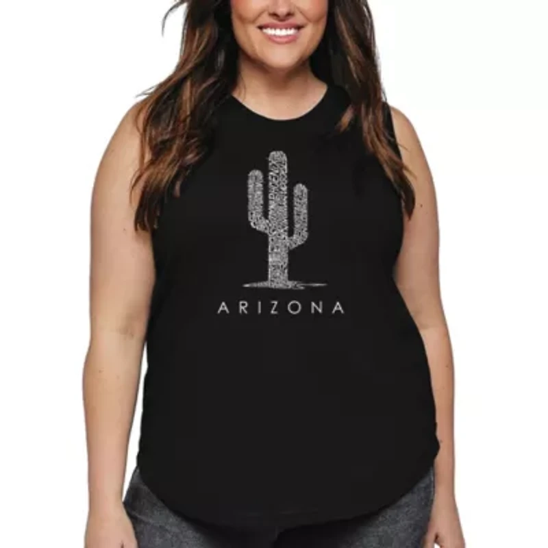 Women's Plus Word Art Tank Top - Arizona Cities