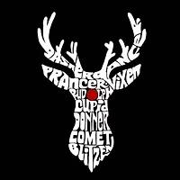 Women's Plus Word Art V-Neck - Santa's Reindeer