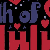 Women's Plus Word Art T-shirt - July 4th Heart