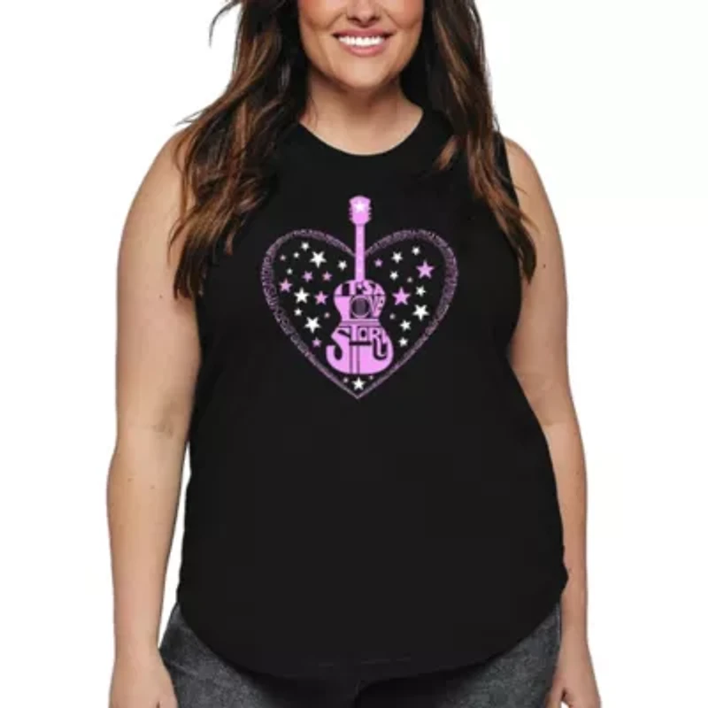 It's A Love Story - Women's Plus Word Art Tank Top