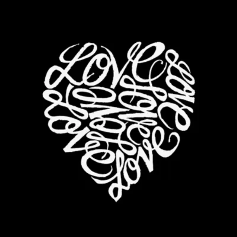 Cursive Heart - Women's Plus Word Art V-Neck
