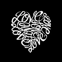 Cursive Heart - Women's Plus Word Art V-Neck