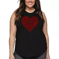 Women's Plus Word Art Tank Top - Country Music Heart