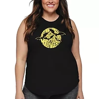 Women's Plus Word Art Tank Top - Halloween Bats