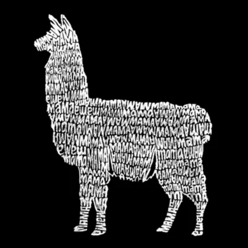 Women's Plus Word Art V-Neck - Llama Mama