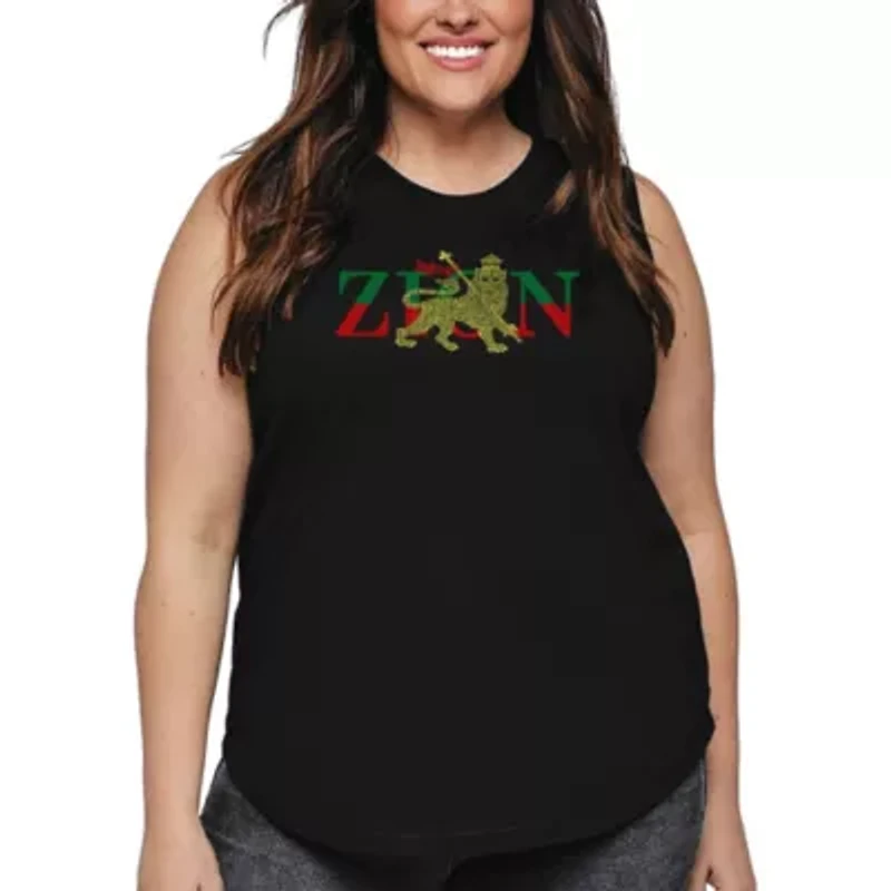 Women's Plus Word Art Tank Top - Zion One Love