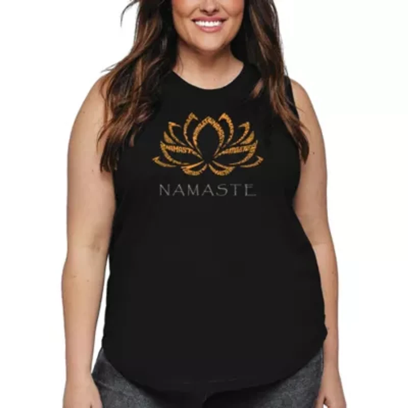 Women's Plus Word Art Tank Top - Namaste