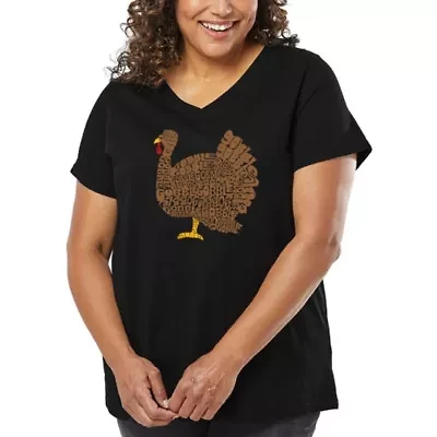 Thanksgiving - Women's Plus Word Art V-Neck