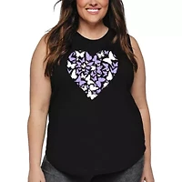 Butterfly Heart - Women's Plus Word Art Tank Top