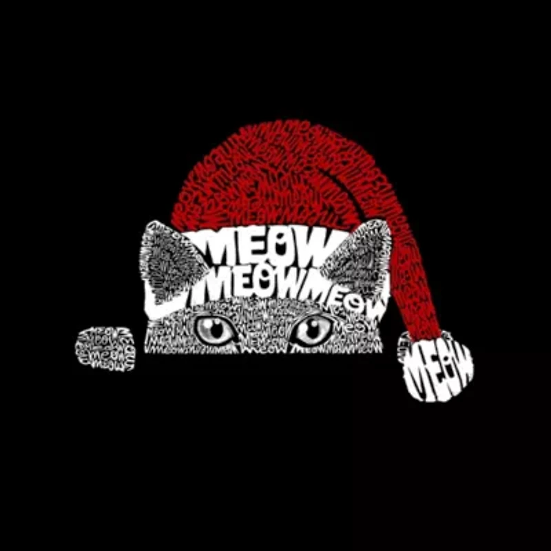 Christmas Peeking Cat - Women's Plus Word Art Tank Top