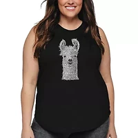 Women's Plus Word Art Tank Top - Llama