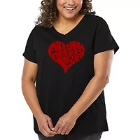 Women's Plus Word Art V-Neck - All You Need Is Love