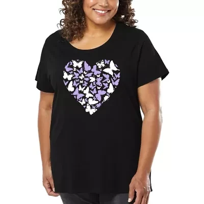 Butterfly Heart - Women's Plus Word Art T-Shirt