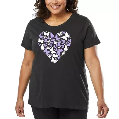Butterfly Heart - Women's Plus Word Art T-Shirt
