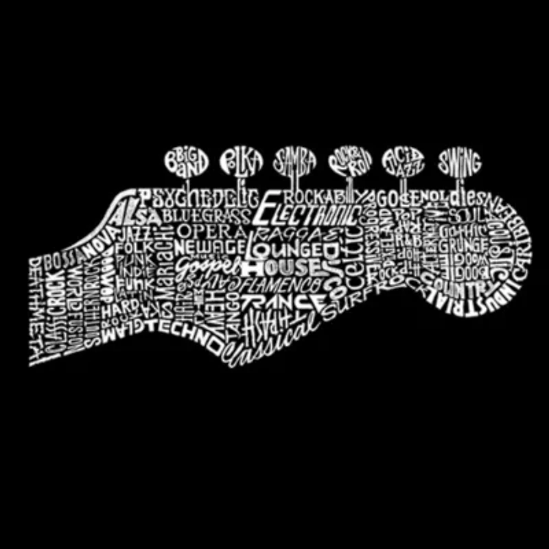 Women's Plus Word Art T-shirt - Guitar Head