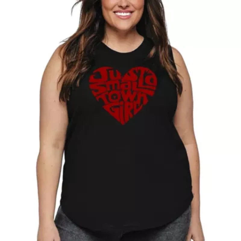Women's Plus Word Art Tank Top - Just a Small Town Girl