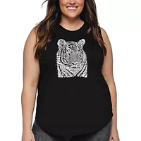 Women's Plus Word Art Tank Top - Big Cats