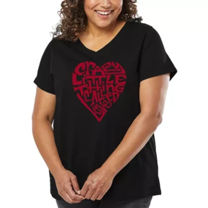 Women's Plus Word Art V-Neck - Crazy Little Thing Called Love