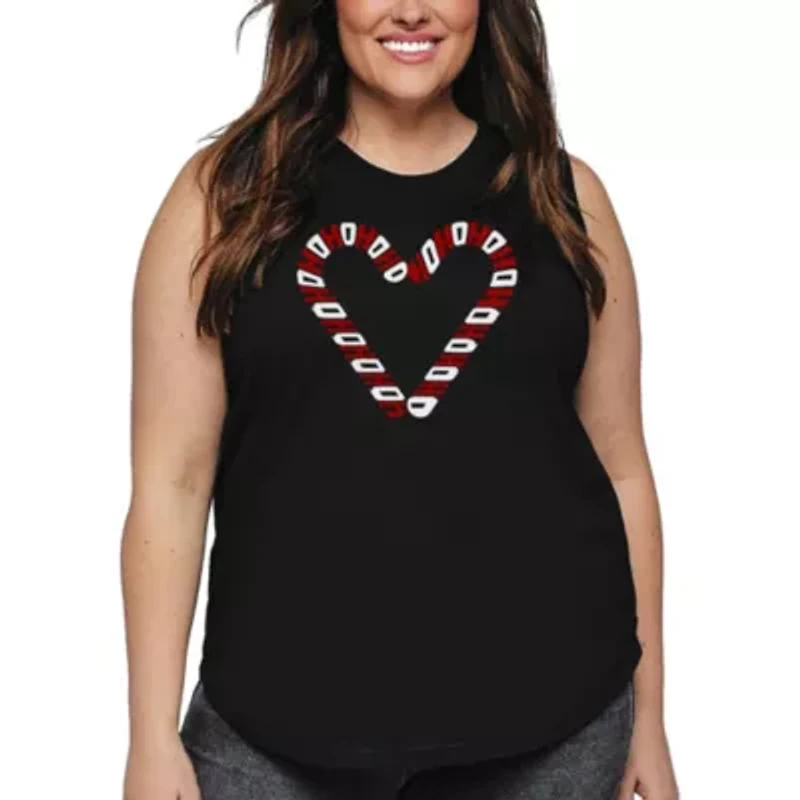 Candy Canes - Women's Plus Word Art Tank Top