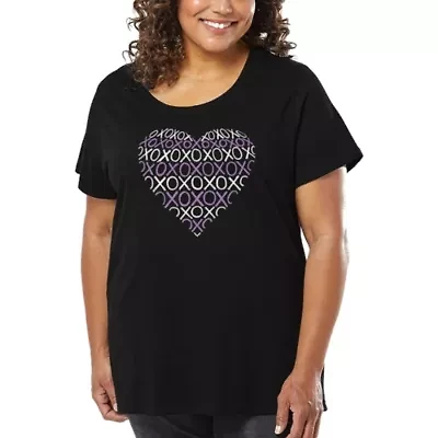 Women's Plus Word Art T-shirt - XOXO Heart