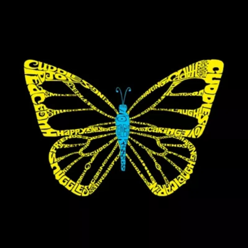 Women's Plus Word Art T-shirt - Butterfly