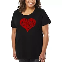 Women's Plus Word Art T-shirt - All You Need Is Love