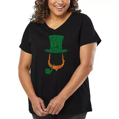 Women's Plus Word Art V-Neck - Leprechaun