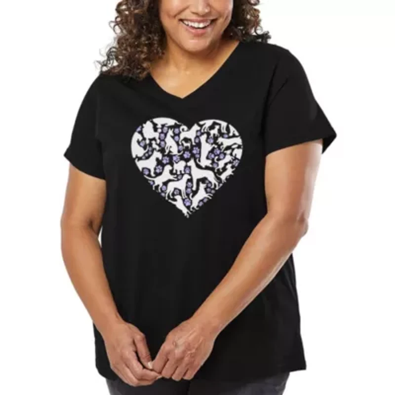 Dog Heart - Women's Plus Word Art V-Neck