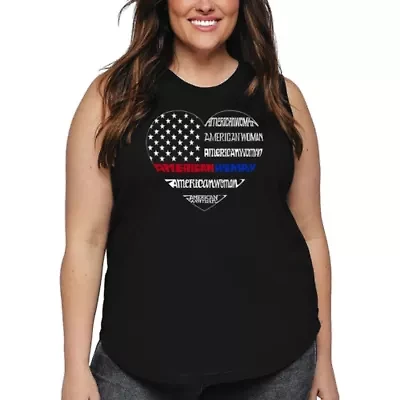 Women's Plus Word Art Tank Top - American Woman
