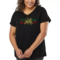 Women's Plus Word Art V-Neck - Zion One Love