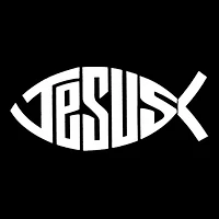 Women's Plus Word Art T-shirt - Christian Jesus Name Fish Symbol