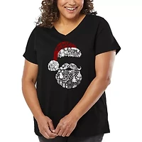 Santa Pics - Women's Plus Word Art V-Neck