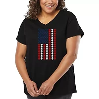 Heart Flag - Women's Plus Word Art V-Neck