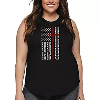 Cross Flag - Women's Plus Word Art Tank Top