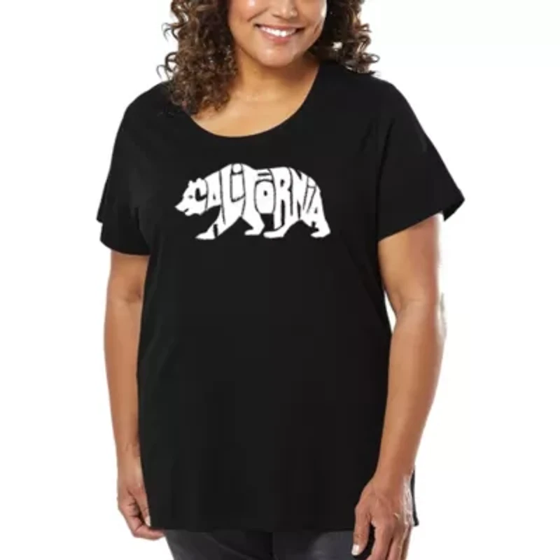 Women's Plus Word Art T-shirt - California Bear