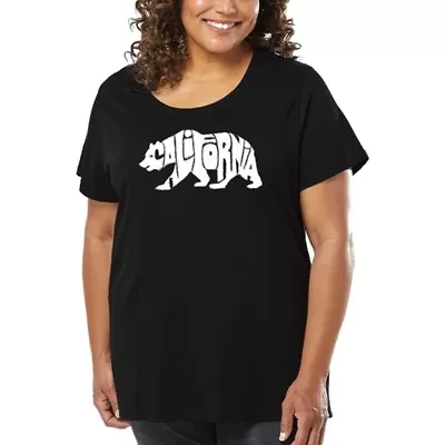 Women's Plus Word Art T-shirt - California Bear