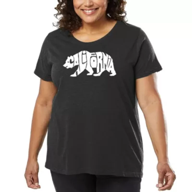 Women's Plus Word Art T-shirt - California Bear