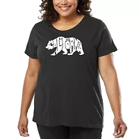 Women's Plus Word Art T-shirt - California Bear
