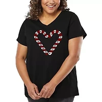 Candy Canes - Women's Plus Word Art V-Neck