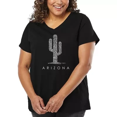 Women's Plus Word Art V-Neck - Arizona Cities