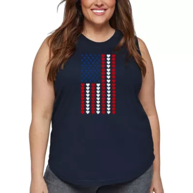 Heart Flag - Women's Plus Word Art Tank Top