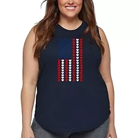 Heart Flag - Women's Plus Word Art Tank Top