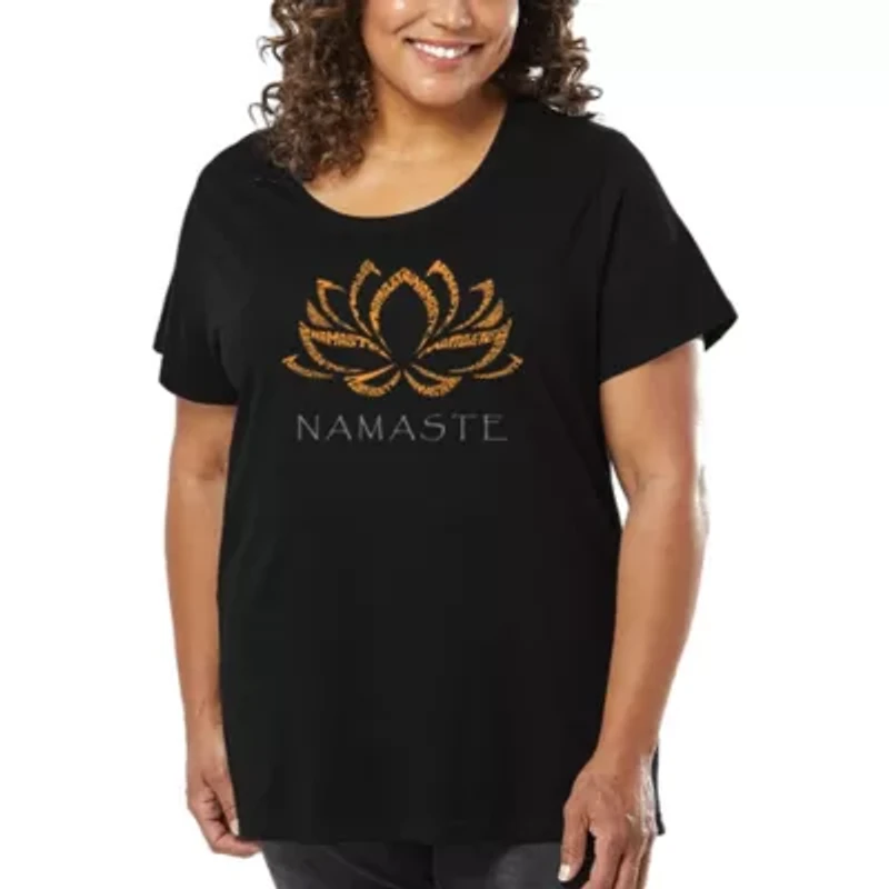 Women's Plus Word Art T-shirt - Namaste