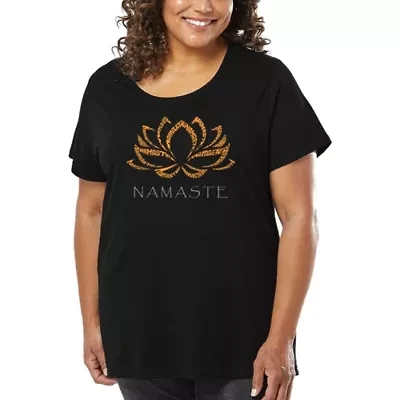 Women's Plus Word Art T-shirt - Namaste