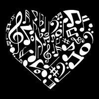 Women's Plus Word Art V-Neck - Heart Notes