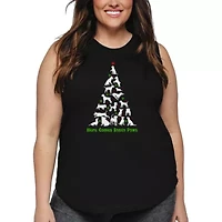 Here Comes Santa Paws - Women's Plus Word Art Tank Top