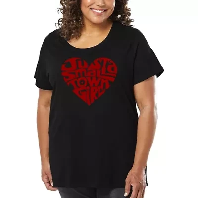 Women's Plus Word Art T-shirt - Just a Small Town Girl