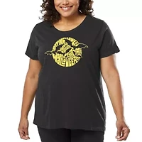 Women's Plus Word Art T-shirt - Halloween Bats