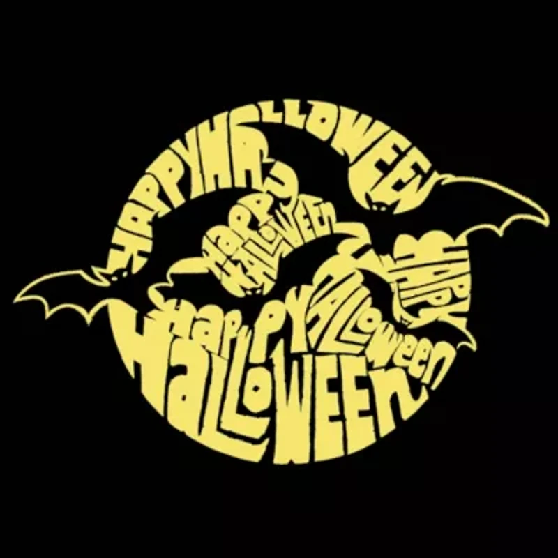 Women's Plus Word Art T-shirt - Halloween Bats