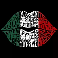 Women's Plus Word Art V-Neck - Latina Lips